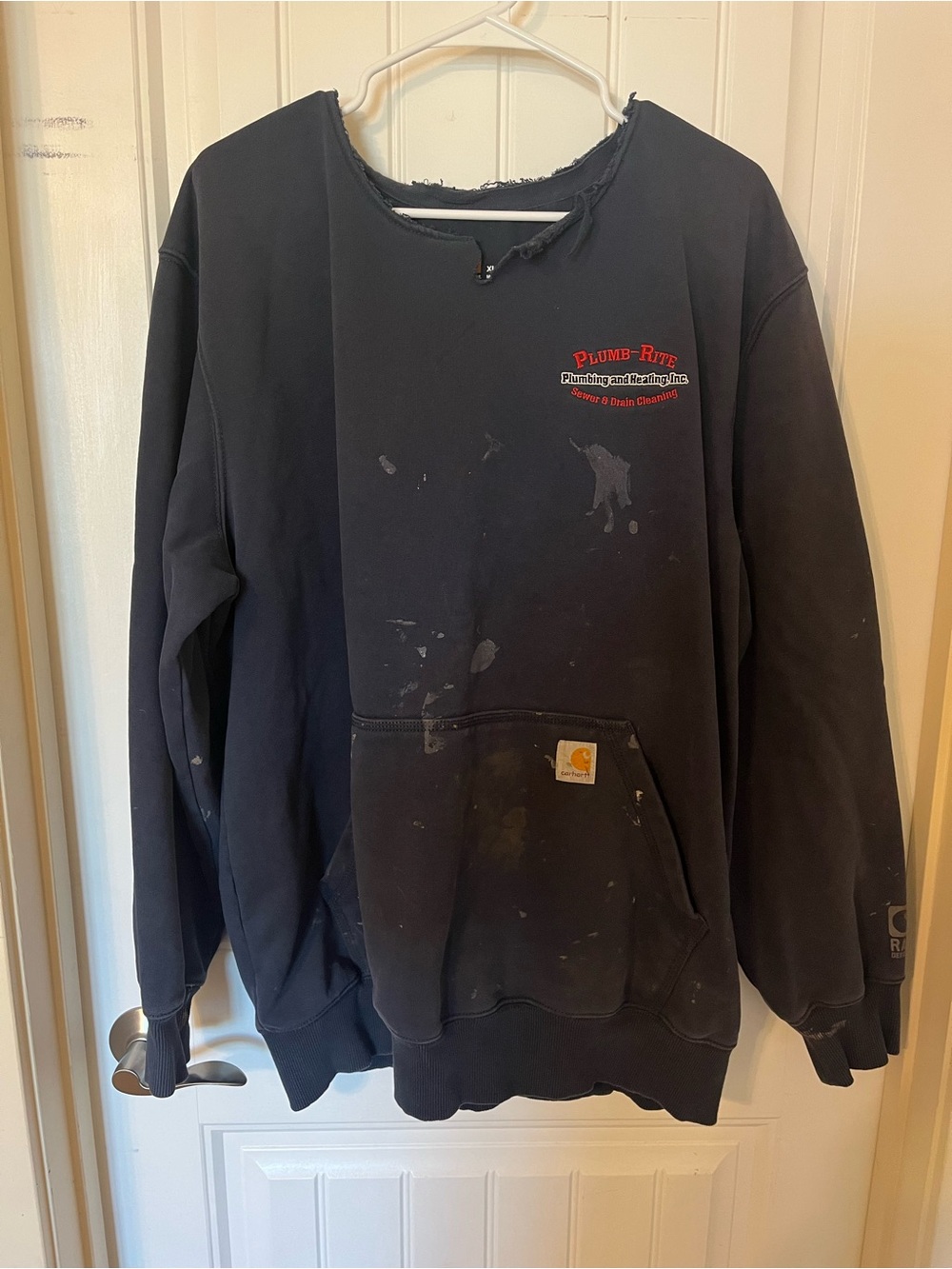 Carhartt Black Crewneck Sweatshirt with Small Red Logo
